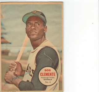 1968 O - Pee - Chee Opc Poster Insert 4 Roberto Clemente,  Rare,  Pittsburgh Pirates