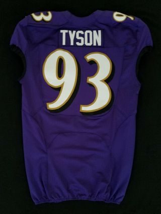 93 Deangelo Tyson Of Baltimore Ravens Nfl Game Issued Jersey - Br 1753