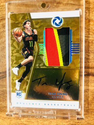 18 - 19 Opulence Trae Young Rookie Patch Auto Rpa Platinum True 1/1 Hawks