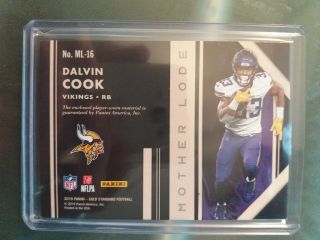 2019 Panini Gold Standard DALVIN COOK MOTHER LODE Jersey number 33/149 VIKINGS 2
