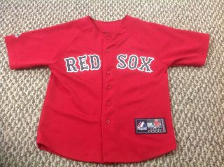 Majestic Boston Red Sox Dustin Pedroia Jersey Youth Kids Boys.  Size 8