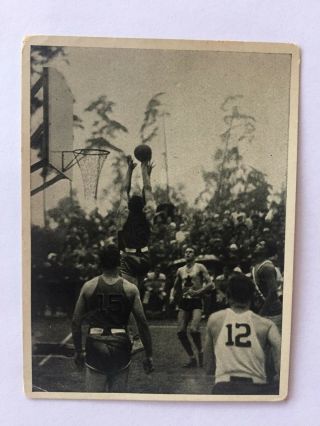 Vintage Rare 1936 Olympia Pet Cremer Olympic Usa Basketball Card.  Gold Medal.