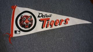 Vintage 1969 Detroit Tigers Full Size Pennant Flag Al Kaline Denny Mcclain Era