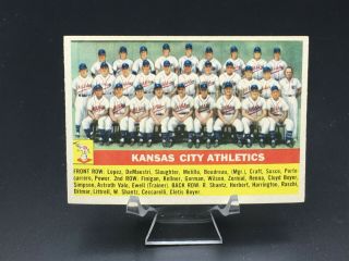 1956 Topps Baseball Kansas City A 