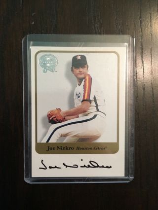 2001 Fleer Greats Of The Game Autographs Joe Niekro Houston Astros Auto Card