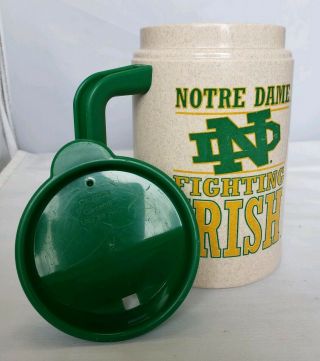 Vintage Notre Dame Football Stadium Insulated Travel Mug Fighting Irish Cup Usa