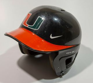 Miami Hurricanes Nike Game Batting Helmet 2015 Cws 17