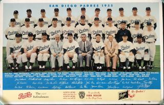 1955 San Diego Padres Team Photo Pcl Westgate Park Dick Sisler Rare