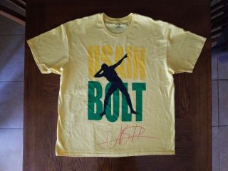 Usain Bolt Hand Signed Shirt Jamaica Autograph