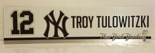 Troy Tulowitzki Game 2019 York Yankees Locker Room Name Plate Mlb & Ste