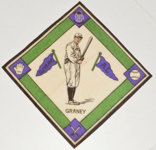 1914 B18 Felt Blanket Jack Graney Cleveland Indians A.  L.  Bright Colors Minty