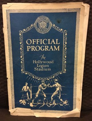 American Legion Boxing Program,  Hollywood Legion Stadium,  June 22,  1928