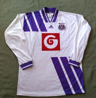 Anderlecht Belgium 1993/1994 Home Match Worn Shirt 14 Longsleeve Adidas
