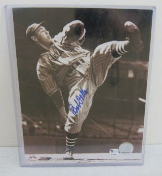 Bob Feller Cleveland Indians Signed Autographed 8x10 Sepia Photo Mlb Certified