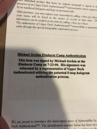 Michael Jordan Signed Autographed UDA Upper Deck Jersey Only NO Frame 8