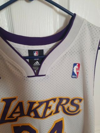 Authentic Kobe Bryant Los Angeles Lakers LARGE WHITE NUMBER 24 JERSEY size 50 2