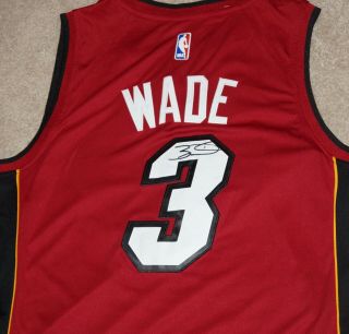 Dwyane Wade 3 Signed Miami Heat Red Jersey - Dwade - 3x Nba Champ Dwayne