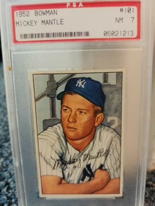1952 Bowman Mickey Mantle 101 Psa 7 Baseball Card