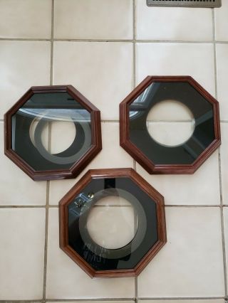3 Frame With Glass Holds Collectors Plates