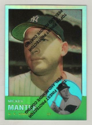 1996 Topps Mickey Mantle Finest Chrome Refractor 13 Yankees Bv$25 Reprint