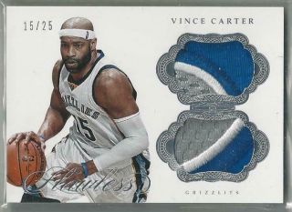 2016 - 17 Panini Flawless Vince Carter Dual Patch 15/25 Jersey Number