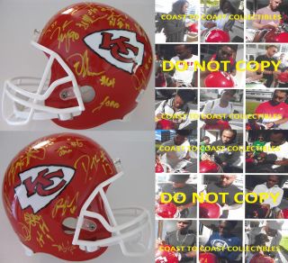 2018 Kansas City Chiefs,  Team,  Signed,  Autographed,  Full Size Football Helmet,  Proof