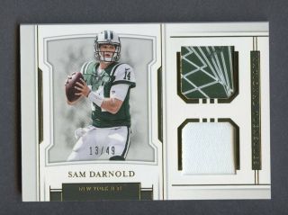 2018 National Treasures Sam Darnold Rc Rookie Jersey Patch 13/49 Jets