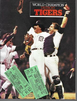 1985 Detroit Tigers Exhibition Game Program - Vs.  Cincinnati Reds,  Stubs.