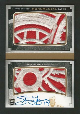 2013 - 14 The Cup Hockey Autograph Monumental Patch - Steve Yzerman - Serial 1/1