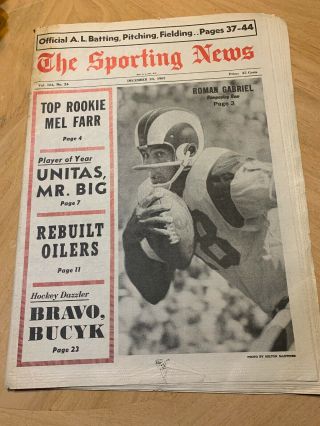 The Sporting News December 30,  1967 Roman Gabriel