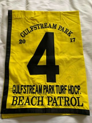 Grade 1 Winner Beach Patrol Race Worn Saddle Cloth Gulfstream Park Horse Racing
