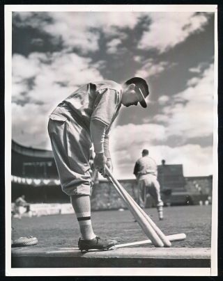 Babe Ruth 1935 Type 1 7 " X9 " News Photo At Polo Grounds
