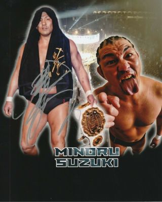 Minoru Suzuki Autographed Wrestling Photo.  Highspots.  Wwe Njpw Aew