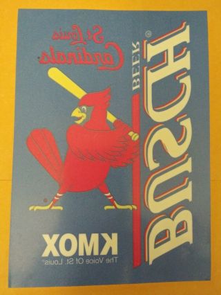 Vintage St Louis Cardinals Mlb Busch Beer Window Decal Sticker - - Rare