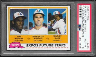 1981 Topps Tim Raines Rookie Card Rc Psa 8 - Baseball Hall Of Famer - Expos