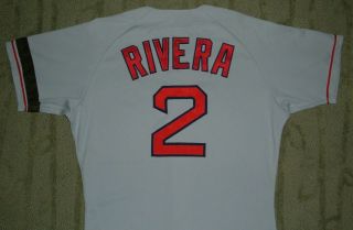 BOSTON RED SOX LUIS RIVERA GAME WORN JERSEY WITH CONIGLIARO ARMBAND EXPOS 2