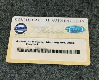 Archie,  Eli & Peyton Manning Signed/Auto NFL 