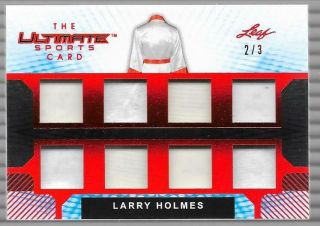 Larry Holmes 2019 Leaf Ultimate Sports Game 8 Piece Swatch Red 2/3 Ssp