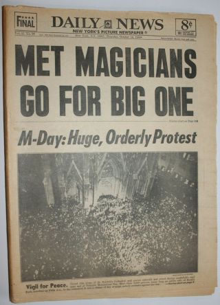 N Y Daily News,  Oct 16,  1969 - Mets 1 Game Away From Series Win - Complete Paper