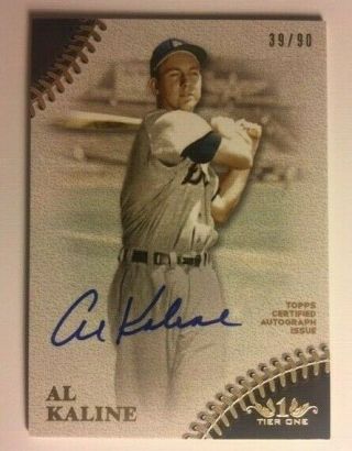 Al Kaline Auto Signed 2018 Topps Tier One 39/99 Mt