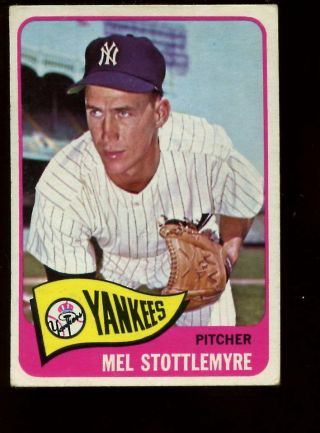 1965 Topps Baseball Card High 550 Mel Stottlemyre Rookie Yankees Sp Ex