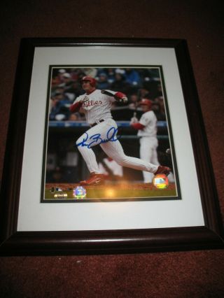 Pat Burrell Autographed Phillies 8 X 10 Photo Matted And Framed