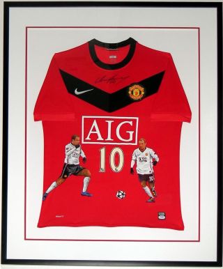 Wayne Rooney Autographed Nike Manchester Painted Jersey Psa Dna Framed 34x42