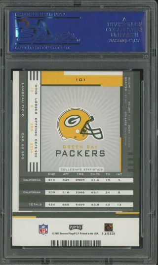 2005 Contenders Rookie Ticket Aaron Rodgers Packers RC AUTO PSA 10 