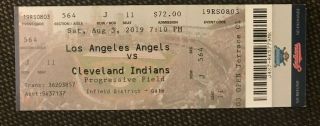 Angels At Indians 2019 Ticket Stub Lindor Kipnis Santana Home Runs Hr Trout 8/3