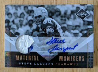 2010 Limited Steve Largent Game - Worn Auto Patch 12/15 Prime Material Monikers