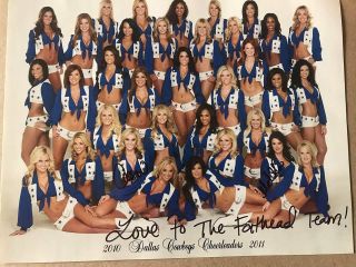 2010 - 11 Dallas Cowboys Cheerleaders Signed Autograph 8.  5x11 Photo Fathead