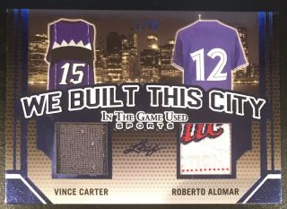 2019 Leaf In The Game Vince Carter Roberto Alomar Dual Jersey
