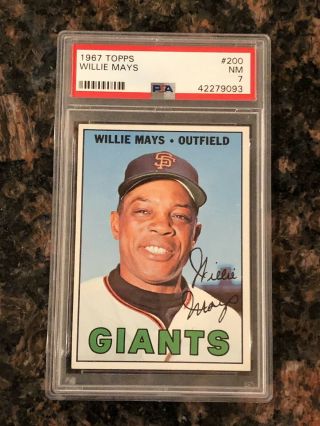 1967 Topps Willie Mays 200 Baseball Card Psa 7
