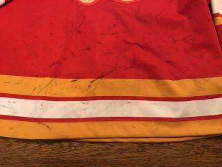 Mike Bullard Game Worn Calgary Flames Hockey Jersey 25 10